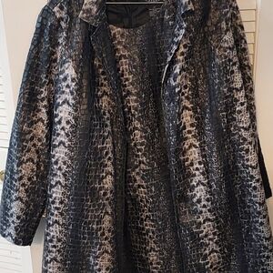 Selene Sport Snakeskin Inspired Black and Gray Dress/coat Ensemble